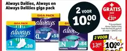 Kruidvat Always Dailies, Always en Always Daillies giga pack aanbieding