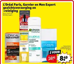 Kruidvat L'Oréal Paris, Garnier en Men Expert gezichtsverzorging en reiniging aanbieding