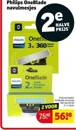 Kruidvat Philips OneBlade navulmesjes aanbieding