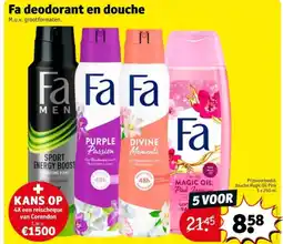 Kruidvat Fa deodorant en douche aanbieding