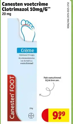 Kruidvat Canesten voetcrème Clotrimazol 10mg/G aanbieding