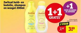 Kruidvat Zwitsal huid en badolie, shampoo en wasgel aanbieding