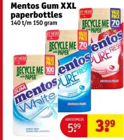 Kruidvat Mentos Gum XXL paperbottles aanbieding