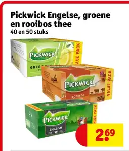 Kruidvat Pickwick Engelse, groene en rooibos thee aanbieding