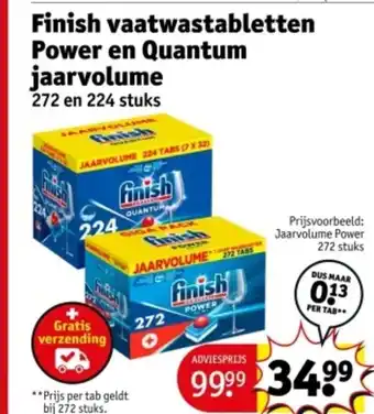 Kruidvat Finish vaatwastabletten Power en Quantum jaarvolume aanbieding
