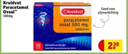 Kruidvat Kruidvat Paracetamol Ovaal 500mg aanbieding