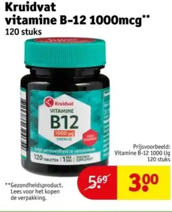 Kruidvat Kruidvat vitamine B-12 1000mcg aanbieding