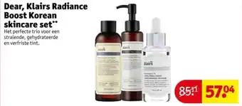 Kruidvat Dear, Klairs Radiance Boost Korean skincare set aanbieding
