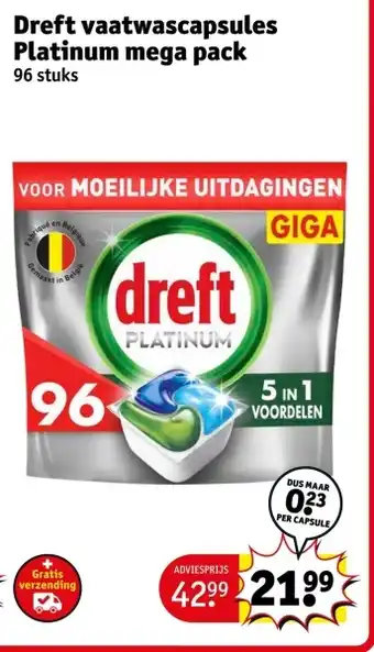 Kruidvat Dreft vaatwascapsules Platinum mega pack aanbieding