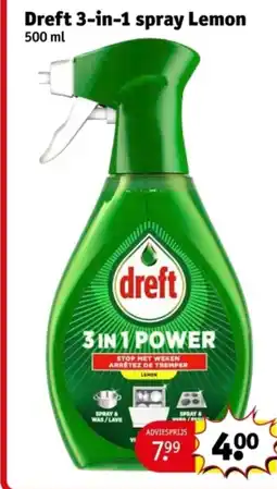 Kruidvat Dreft 3 in 1 spray Lemon aanbieding