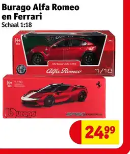 Kruidvat Burago Alfa Romeo en Ferrari aanbieding
