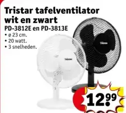 Kruidvat Tristar tafelventilator wit en zwart aanbieding