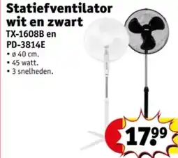 Kruidvat Statiefventilator wit en zwart aanbieding