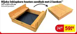 Kruidvat Rijoka inklapbare houten zandbak met 2 banken aanbieding