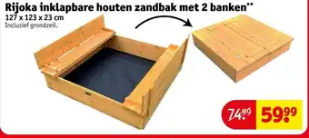 Kruidvat Rijoka inklapbare houten zandbak met 2 banken aanbieding