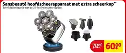 Kruidvat Sansbeauté hoofdscheerapparaat met extra scheerkop aanbieding