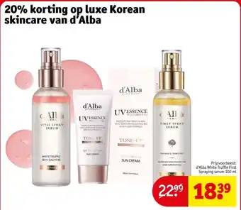 Kruidvat op luxe Korean skincare van d'Alba aanbieding