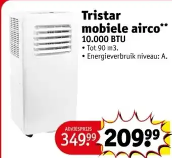 Kruidvat Tristar mobiele airco 10.000 BTU aanbieding