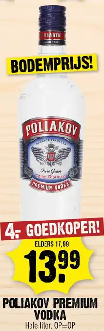 Dirk Poliakov premium vodka aanbieding