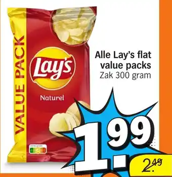 Albert Heijn Alle Lay's flat value packs aanbieding