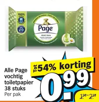 Albert Heijn Alle Page vochtig toiletpapier aanbieding