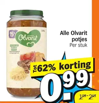 Albert Heijn Alle Olvarit potjes aanbieding