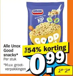 Albert Heijn Alle Unox Good snacks aanbieding