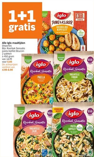 Albert Heijn Alle Iglo maaltijden aanbieding