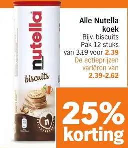 Albert Heijn Alle Nutella koek aanbieding