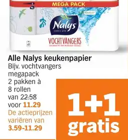 Albert Heijn Alle Nalys keukenpapier aanbieding