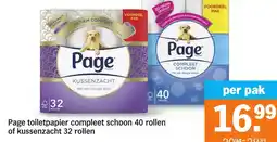 Albert Heijn Page toiletpapier compleet schoon 40 rollen of kussenzacht 32 rollen aanbieding