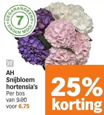 Albert Heijn AH Snijbloem hortensia's aanbieding