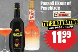 Dirk Passoã likeur of Peachtree aanbieding