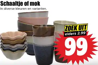 Dirk Schaaltje of mok aanbieding