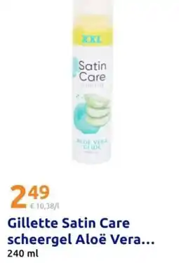 Action Gillette Satin Care scheergel Aloë Vera aanbieding