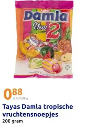 Action Tayas Damla tropische vruchtensnoepjes aanbieding