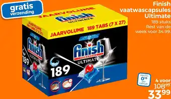 Trekpleister Finish vaatwascapsules Ultimate aanbieding