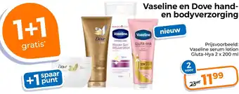 Trekpleister Vaseline en Dove hand en bodyverzorging aanbieding