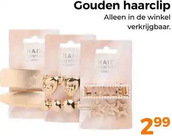 Trekpleister Gouden haarclip aanbieding