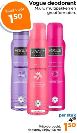 Trekpleister Vogue deodorant aanbieding