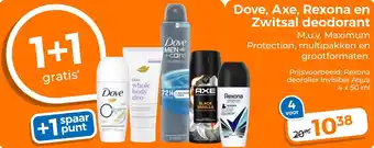 Trekpleister Dove, Axe, Rexona en Zwitsal deodorant aanbieding