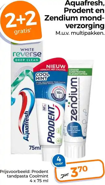 Trekpleister Aquafresh, Prodent en Zendium mondverzorging aanbieding