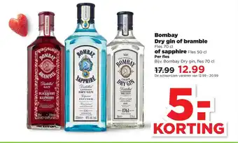 PLUS Bombay dry gin of bramble of sapphire 5.- Korting aanbieding