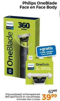 Trekpleister Philips OneBlade Face en Face Body aanbieding