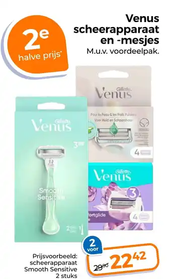Trekpleister Venus scheerapparaat en mesjes aanbieding