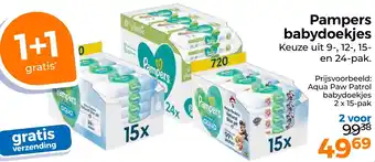 Trekpleister Pampers babydoekjes aanbieding