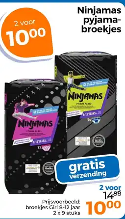 Trekpleister Ninjamas pyjama broekjes aanbieding
