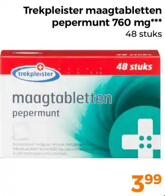 Trekpleister Trekpleister maagtabletten pepermunt 760 mg aanbieding