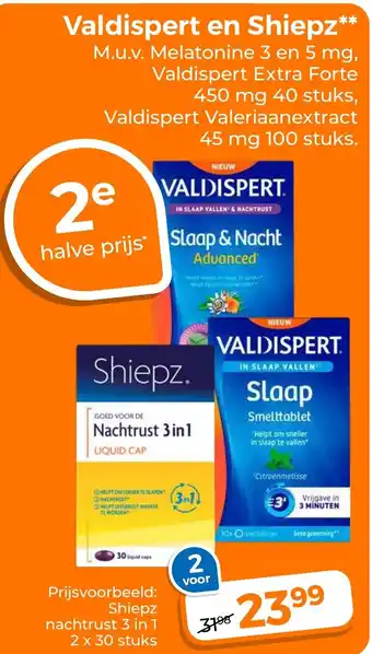 Trekpleister Valdispert en Shiepz aanbieding