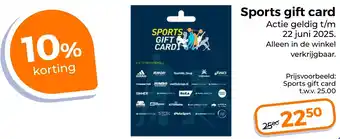 Trekpleister Sports gift card aanbieding